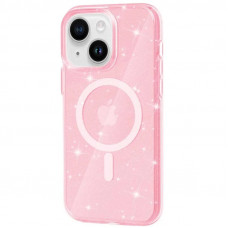Чехол Galaxy Sparkle MagFit для iPhone 13/14 Pink+Glitter