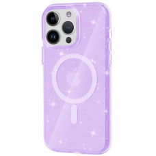 Чехол Galaxy Sparkle MagFit для iPhone 14 Pro Max Purple+Glitter