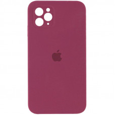 Силиконовая накладка Silicone Case Square iPhone 11 Pro Max Maroon