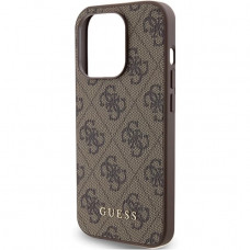 Чехол Guess 4G Metal Gold Logo для iPhone 15 Pro Brown (GUHCP15LG4GFBR)
