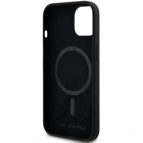 Чохол Karl Lagerfeld Silicone Karl &amp; Choupette Head для iPhone 15 Pro Black with MagSafe (KLHMP15LSKCHPPLK)