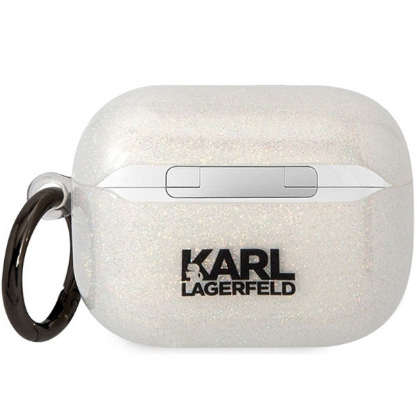 Чехол Karl Lagerfeld Gliter Karl & Choupette для AirPods 2 Transparent (KLAP2HNKCTGT)