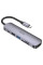 Type-C HUB Hoco HB28 Type-C to HDTV+2USB+SD+TF+PD Metal Gray