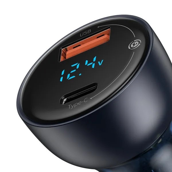 Автомобильное зарядное устройство Baseus Particular Digital Displey USB+Type-c 65W