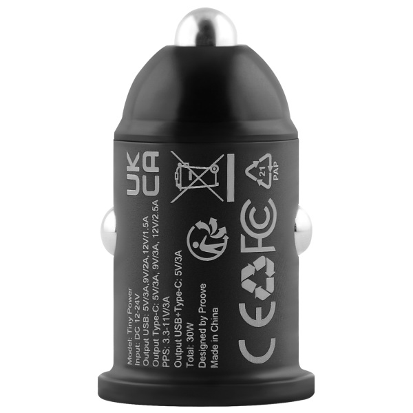 Автомобильное зарядное устройство Proove Tiny Power 30W USB + Type-C