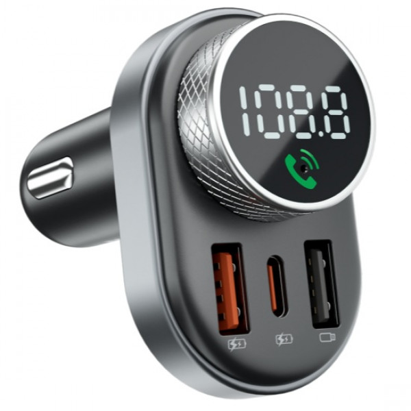 Автомобильное зарядное устройство Proove FM Launcher Sound Link 30W (PD+QC3.0) Type-C+USB Black