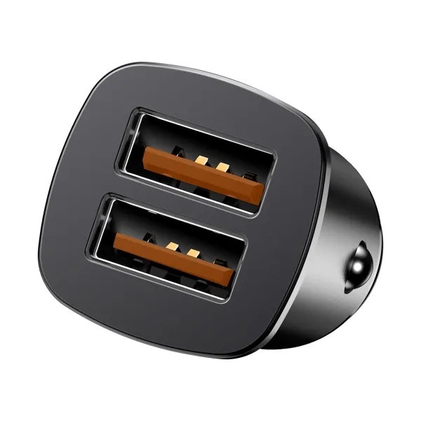 Автомобильное зарядное устройство Baseus Square Metal 30W 2 USB Black