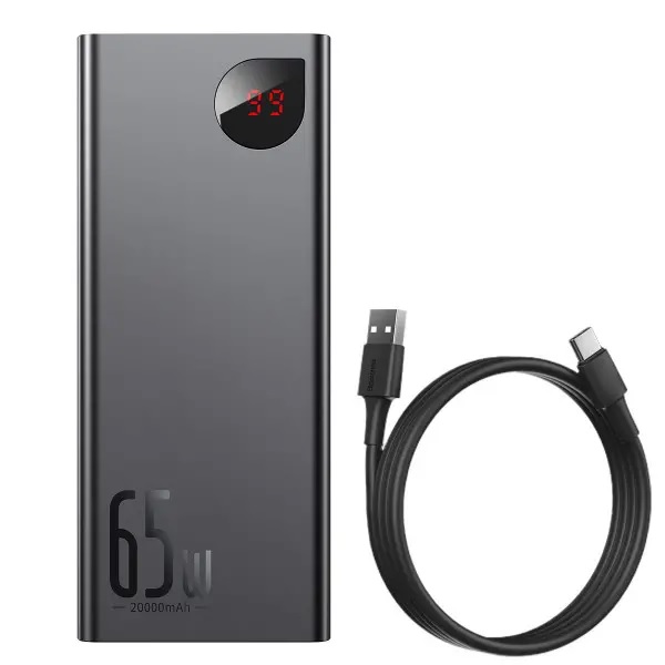Внешний аккумулятор Power Bank Baseus Adaman Metal 20000mAh 65W Display Black (PPIMDA-D01)