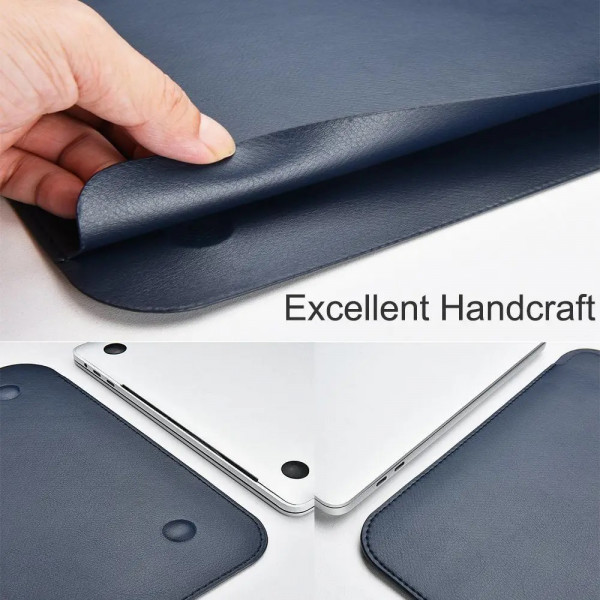 Чехол WIWU Skin Pro 2 Leather Sleeve for MacBook Pro 14.2 Navy Blue